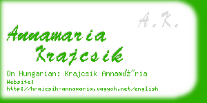 annamaria krajcsik business card